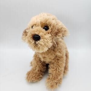 Bearington Collection Labradoodle Puppy Dog Plush 10" Tan Fur Stuffed Animal Toy